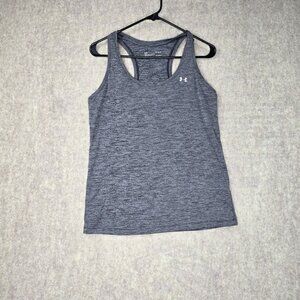 Under Armour Womens Grey Racerback Tank Top M HeatGear Loose Fit